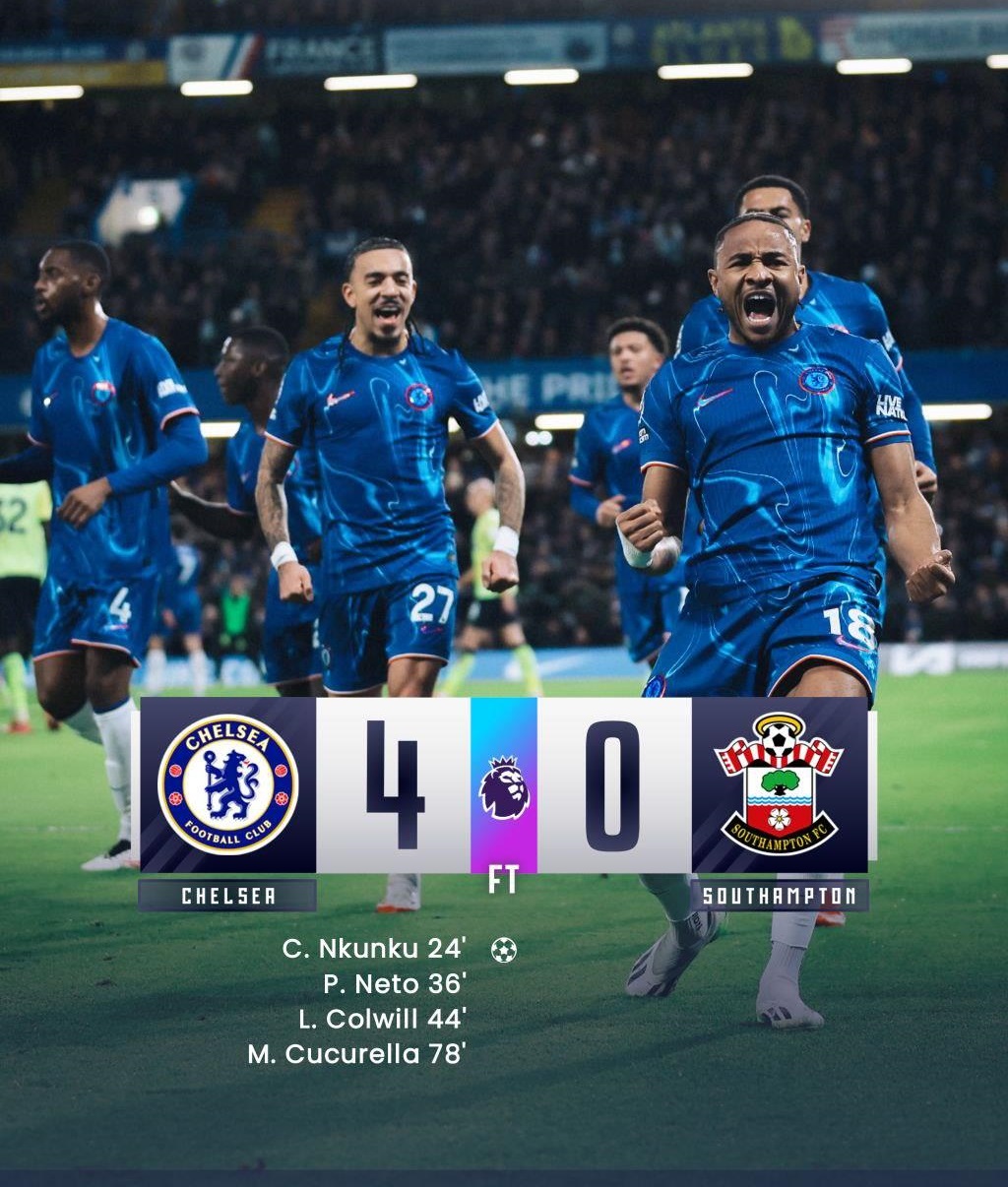 첼시 4-0 사우샘프턴: 은쿤쿠&네투 '1골 1도움'