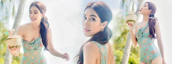 เบส รักษ์วนีย์ แซ่บไม่พัก เซ็กซี่ไม่หยุด สวมวันพีซสีฟ้าแสบตา แถมขาวเจิดจ้าซะเหลือเกิน !