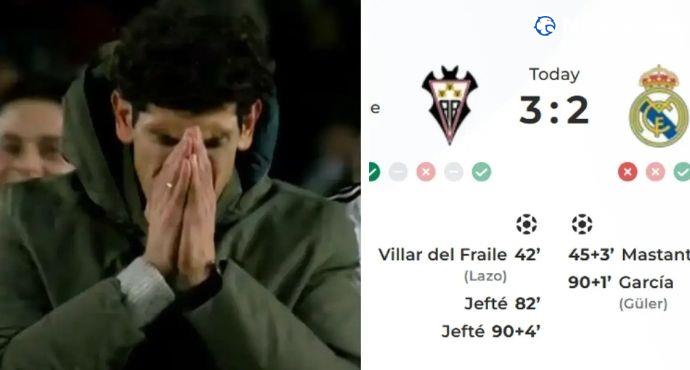 After defeating Real Madrid, Vallejo burst into tears and was completely overwhelmed by emotion