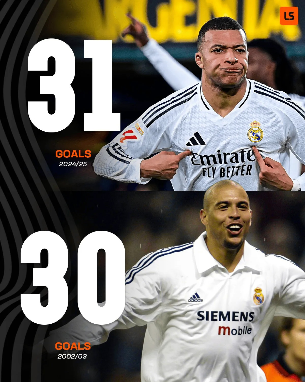 ​Mbappe lập cú đúp giúp Real Madrid ngược dòng, vượt qua kỷ lục ghi bàn của Ronaldo (brazil) trong mùa giải đầu tiên ​