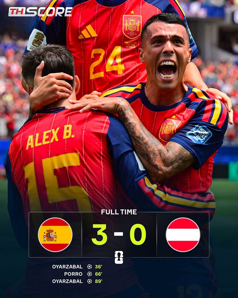 ​สเปนอัดออสเตรีย 3-0 “โอยาร์ซาบาล” เหมาสองพากระทิงดุลิ่วรอบ 16 ทีมบอลโลก