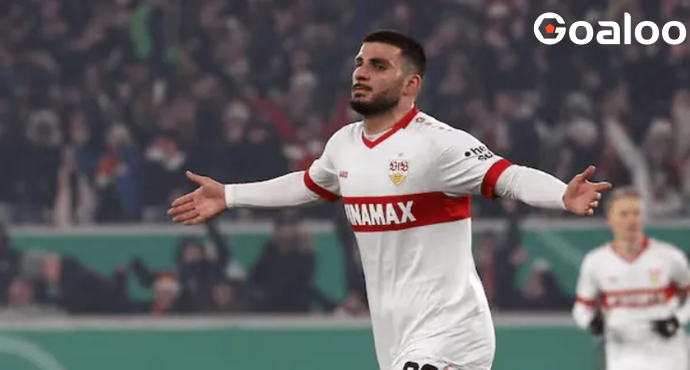 Stuttgart defeated Augsburg 1-0, becoming the first team to advance to the DFB-Pokal semi-finals.