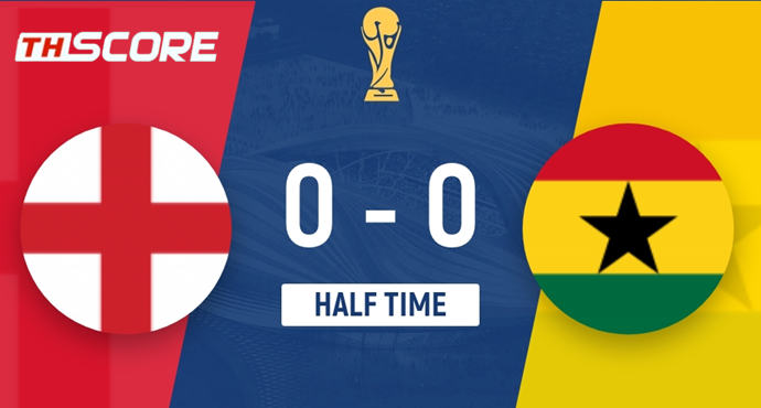 จบครึ่งแรก! อังกฤษ 0-0 กานา ทัพสามสิงห์ครองเกม 80% ยิงส่องเป้า 0 ครั้ง ฝั่งกานายังไม่ลุ้นยิง