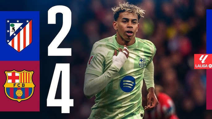 Atletico Madrid 2-4 Barcelona | Bara lội ngược dòng thắng Atletico, vươn lên đầu bảng một lần nữa