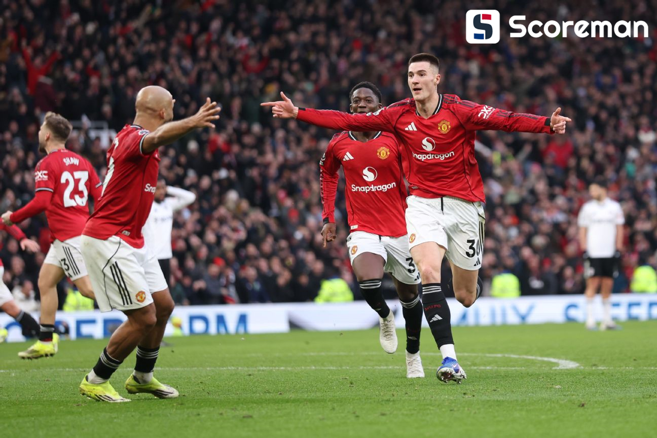 맨유, 캐릭 부임 후 3연승… 풀럼 3-2 제압