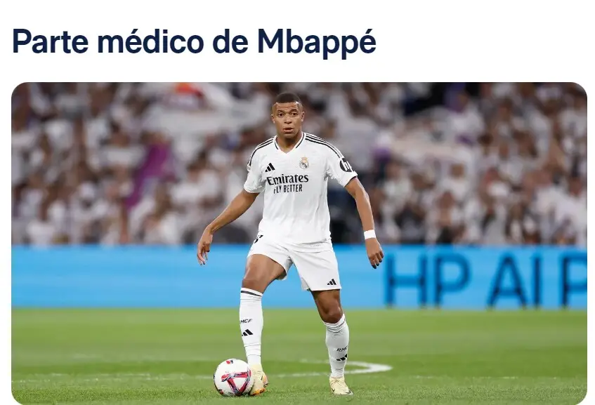 Real Madrid xác nhận Mbappe chấn thương nặng và sẽ nghỉ thi đấu 3 tuần