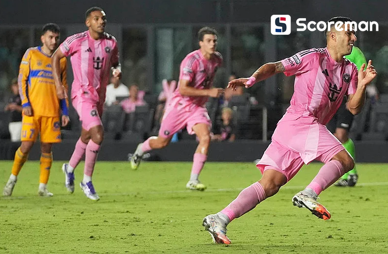 인터 마이애미, 북중미 리그컵 4강 진출... 메시 결장+수아레스 멀티골