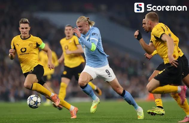 '포든 멀티골+홀란드 추가골' 맨시티, 도르트문트에 4-1 대승...UCL 4위로 상승