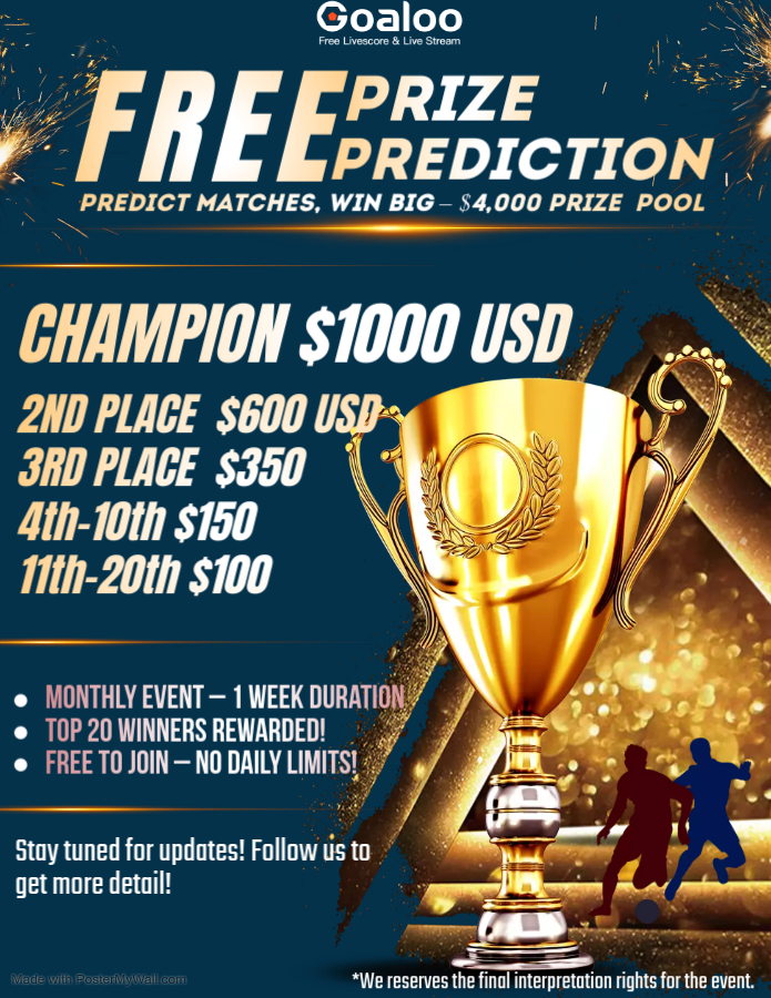 Free Football Predictions, Win $4000 Prizes!💸