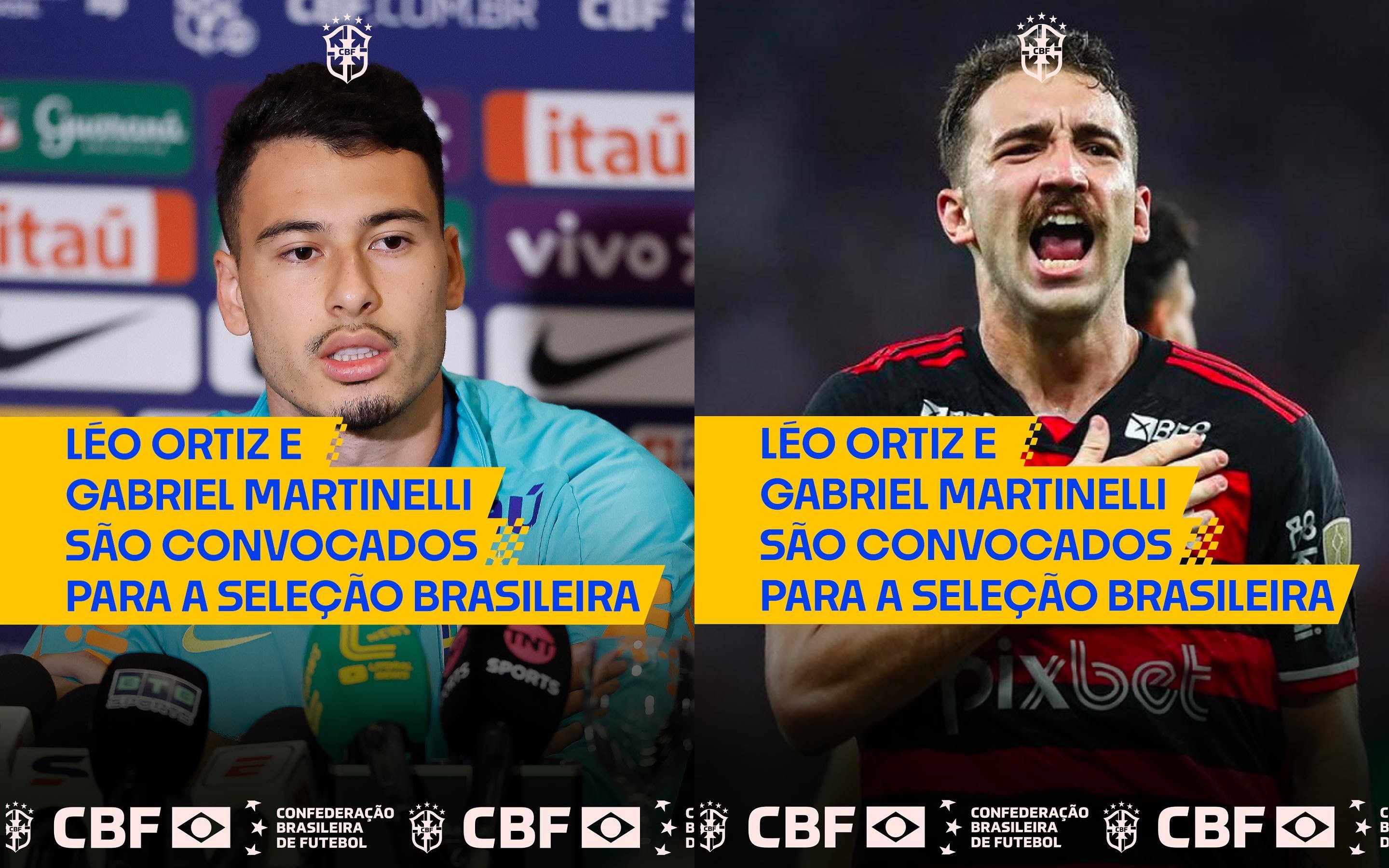 The Brazilian national team has called up Gabriel Martinelli and Leo Ortiz