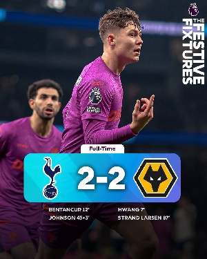 황희찬 2연속골·손흥민 PK실축...토트넘 2-2 울버햄튼