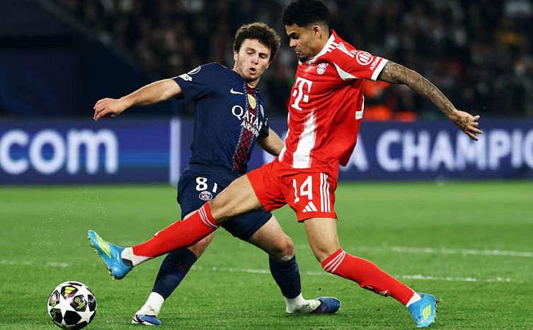 Đại chiến bàn thắng! Paris 5-4 Bayern, chiếm lợi thế, K77 và Dembélé lập cú đúp, Kane và Olise ghi bàn