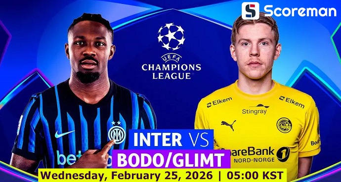 2월25일 챔피언스리그 - 인터밀란 VS 보되 해외축구 분석 프리뷰
