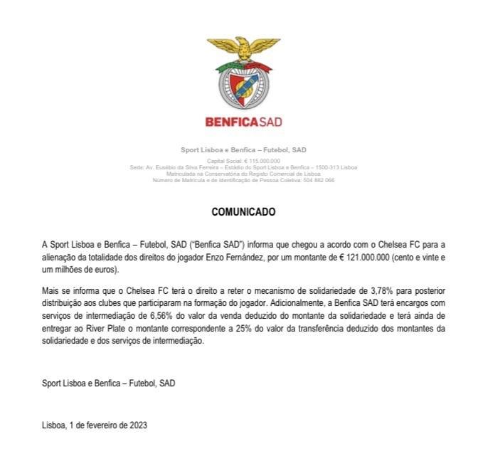 ​Chelsea have completed the signing of Enzo Fernandez for £106m✅