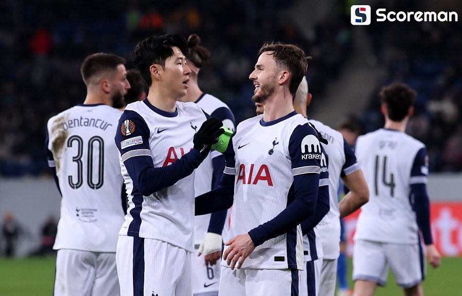 토트넘, 호펜하임 원정 3-2 승...'손흥민 멀티골'