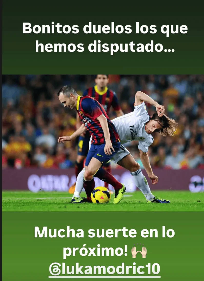 Iniesta gửi lời chúc đến Modric: Chúng ta từng có những màn đối đầu tuyệt vời, chúc anh điều tốt đẹp trong tương lai