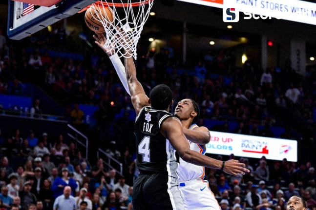 NBA 샌안토니오, '1위' OKC 또 제압…8연승 질주