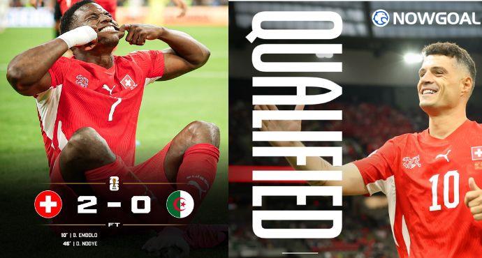 Switzerland beat Algeria 2–0 to advance to the Round of 16