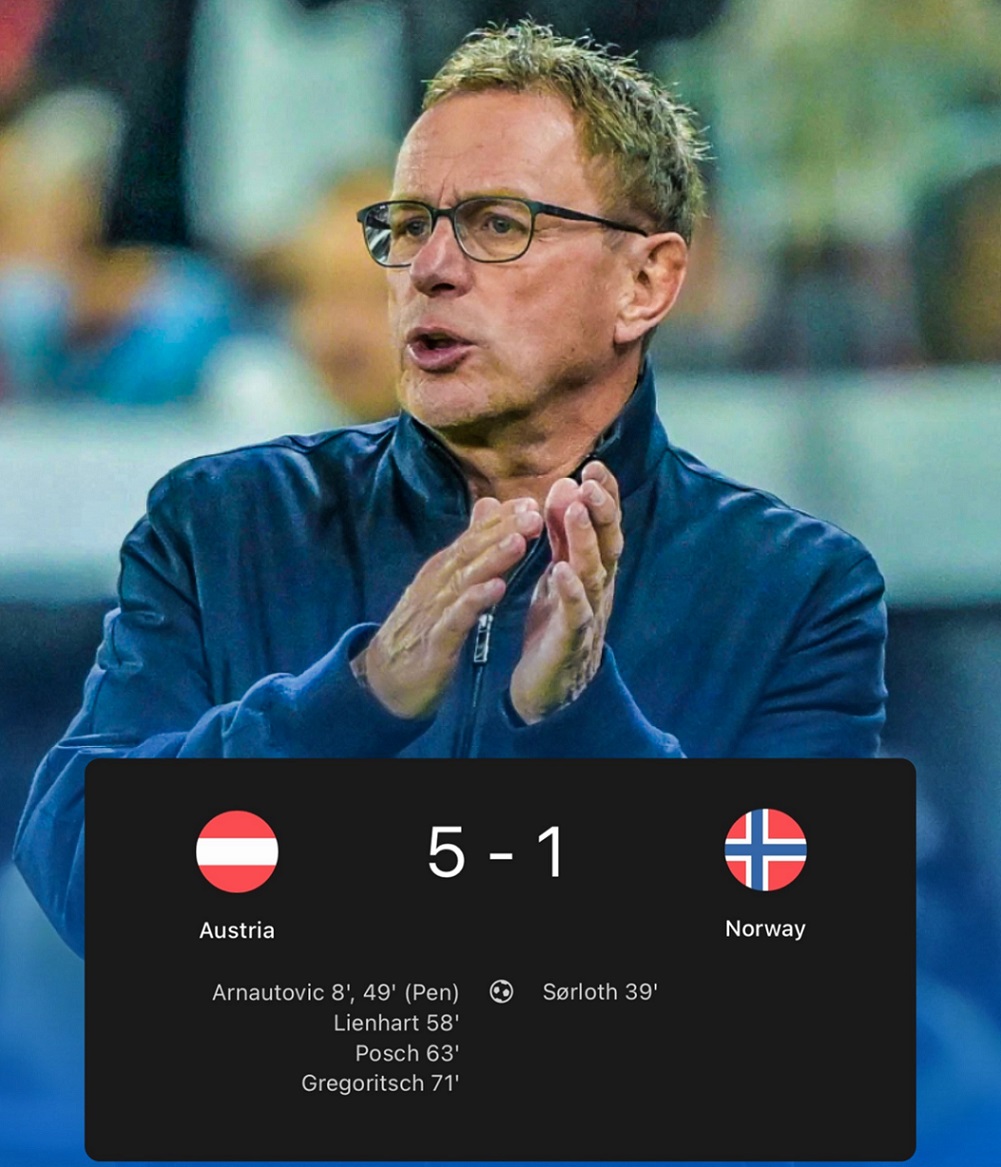 Kết quả UEFA Nations League: Áo 5-1 Na Uy