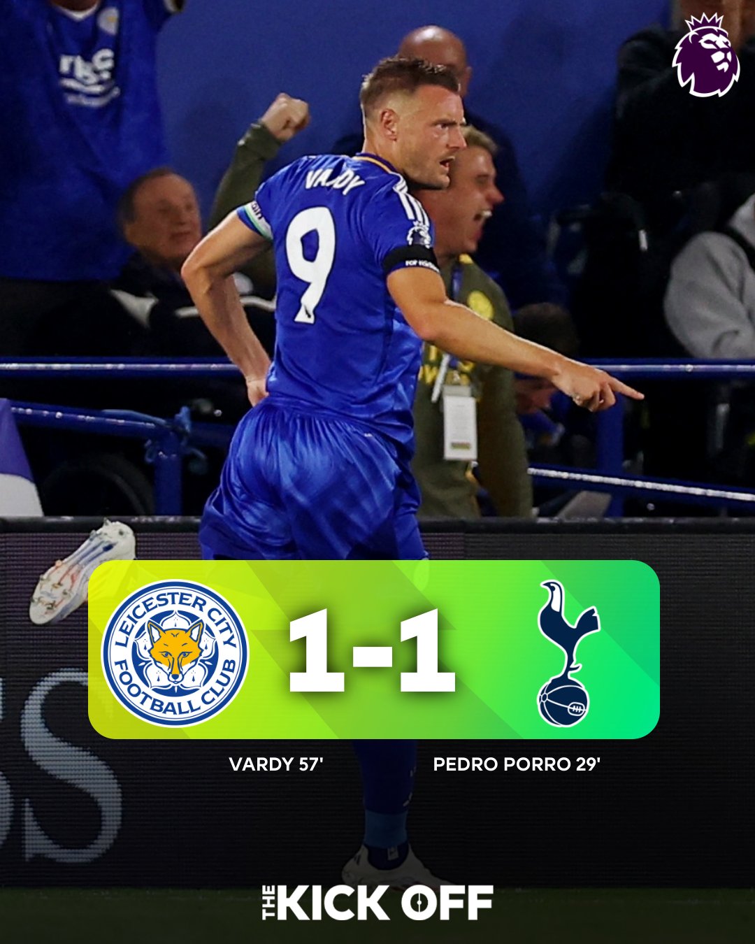 Kết quả Ngoại Hạng Anh: Leicester City 1-1 Tottenham Hotspur