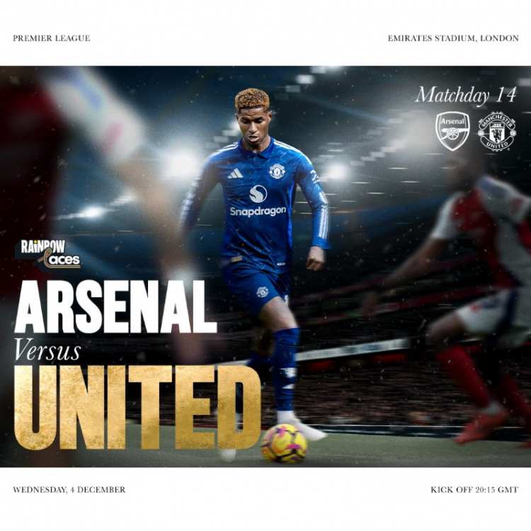 แมนยู ปล่อยโปสเตอร์เกมเยือน อาร์เซน่อล  แรชฟอร์ด ปรากฏตัวคนเดียว