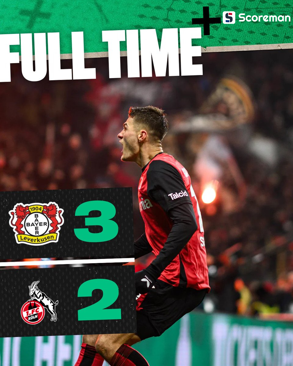 레버쿠젠, 쾰른을 3-2로 꺾고 DFB포칼 8강행