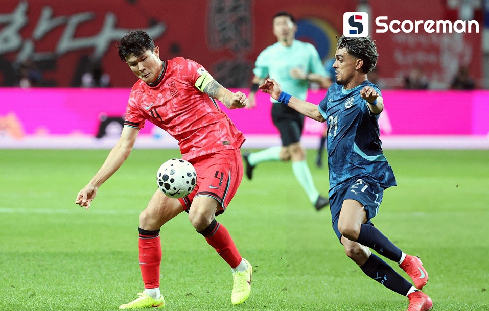 '로테이션+3백 조합+무실점' 홍명보호, 브라질전 '0-5 참패' 극복... 파라과이에 2-0 완승