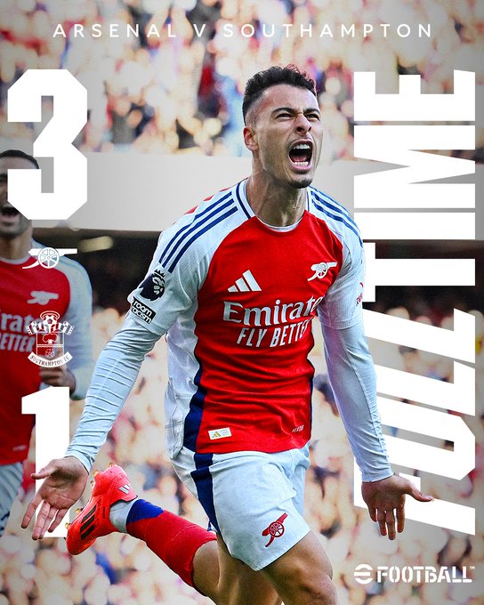 Kết quả Ngoại Hạng Anh: Arsenal 3-1 Southampton