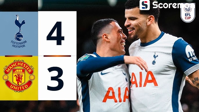 '손흥민 환상 코너킥골' 토트넘, 4-3 맨유를 꺾고 카라바오컵 4강 진출