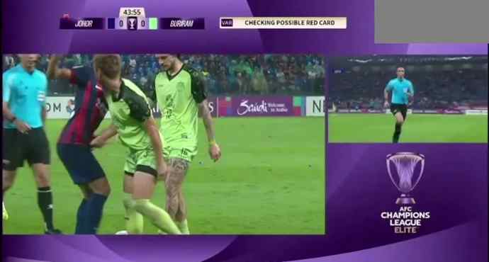 สื่อดังแชร์คลิป “ธีราทร” บีบกล่องดวงใจแข้ง “ยะโฮร์” โดนใบแดง ในศึก ACL อีลิท