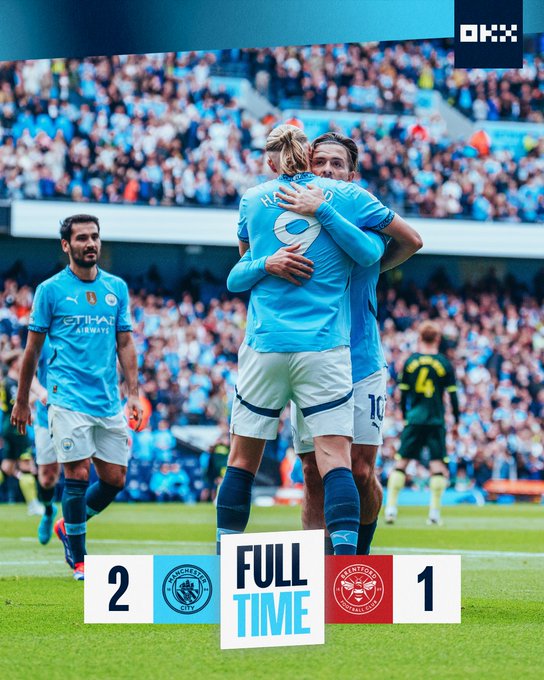 Kết quả Ngoại Hạng Anh: Manchester City 2-1 Brentford