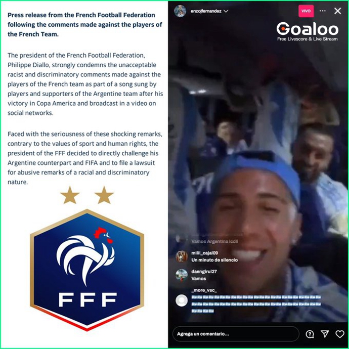 Enzo Fernández statement to apologize after racist chants.