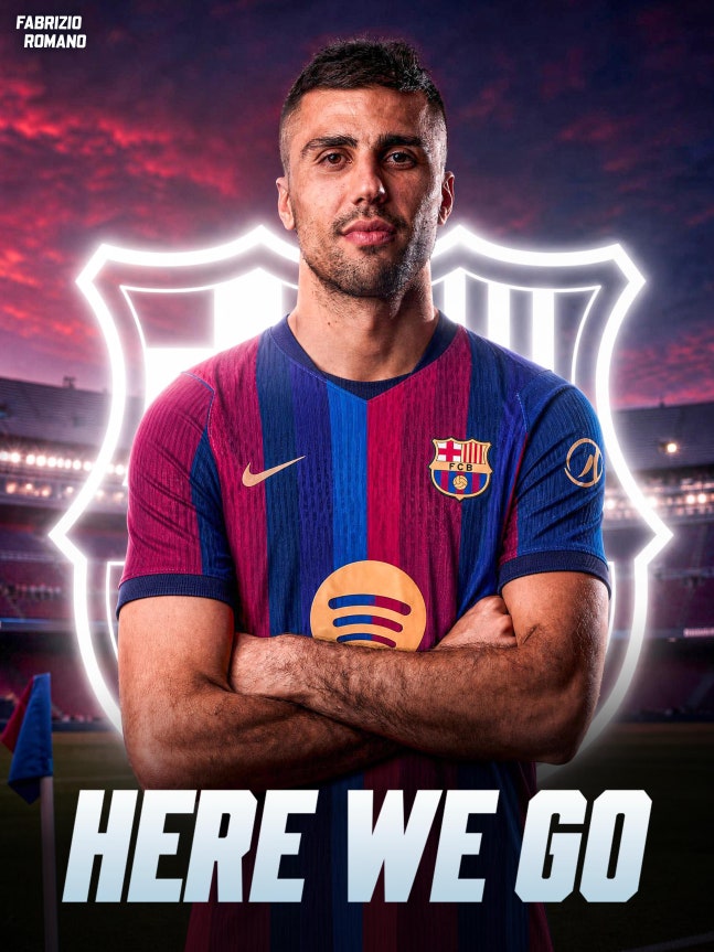 맨시티 로드리, 바르사행 임박…이적료 1230억원