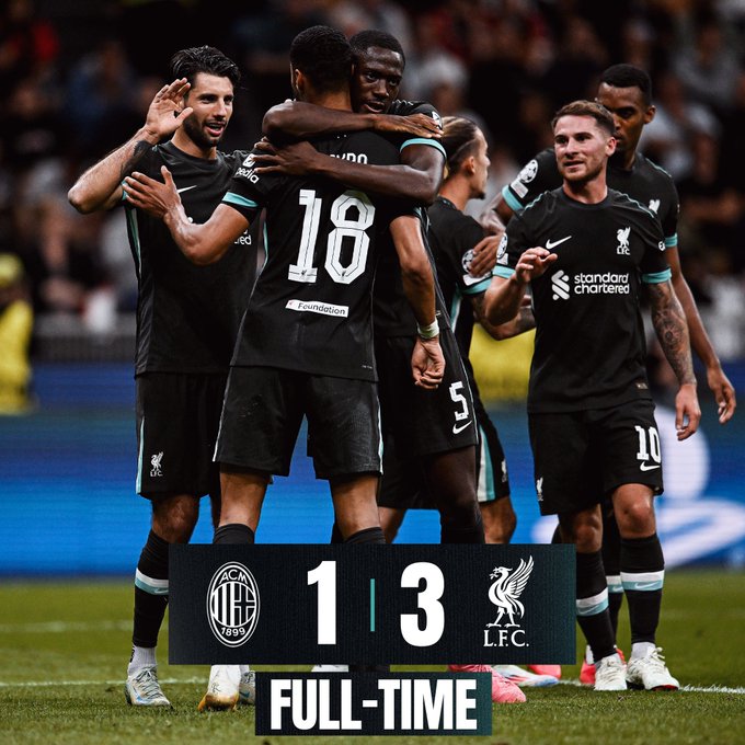 Kết quả Cúp C1: AC Milan 1-3 Liverpool