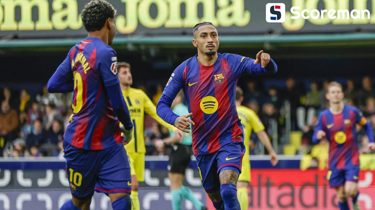 바르셀로나, 6연승 중이던 비야레알 2-0 격파! 2025년 선두로 마무리