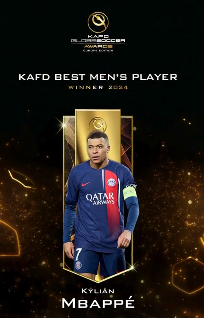 เอ็มบัปเป้ คว้ารางวัล  Globe Soccer Awards ยุโรปแห่งปี 2024