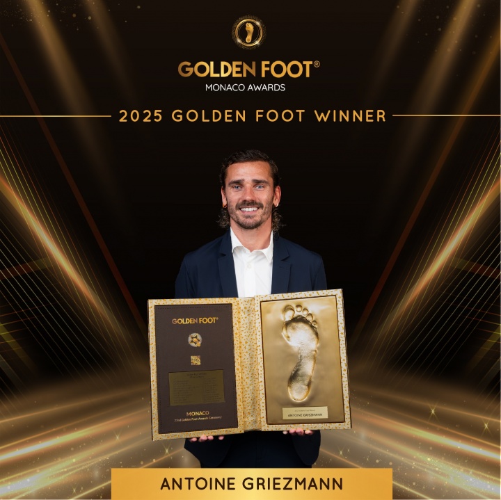 ​ทางการ! 'กรีซมันน์' ผงาดคว้ารางวัล Golden Foot 2025