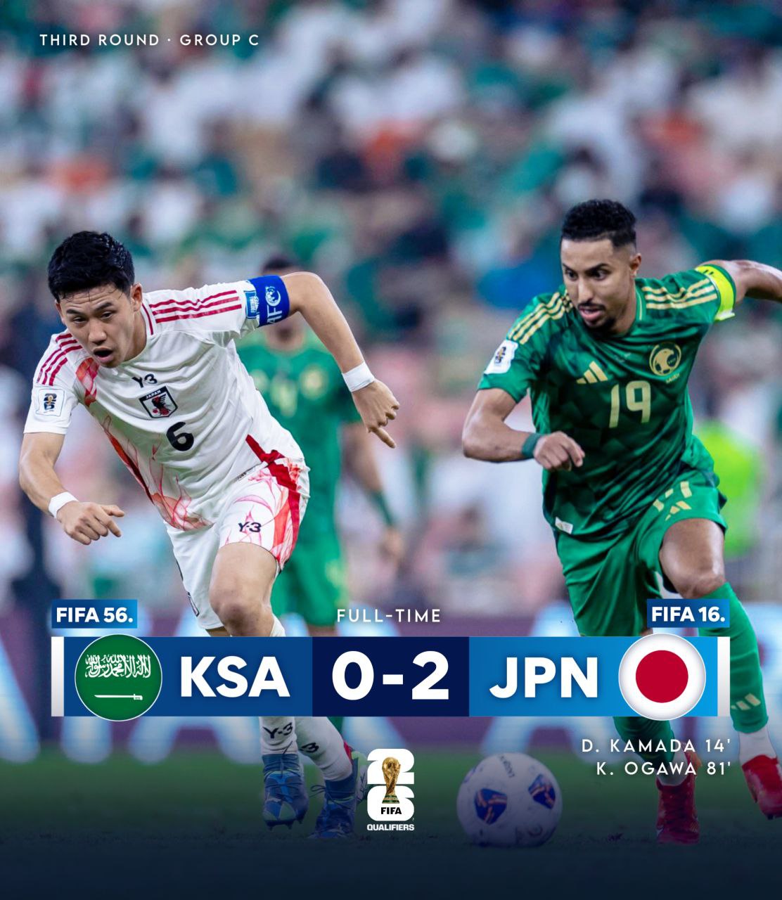 FIFA World Cup qualification (AFC): Saudi Arabia 0-2 Japan