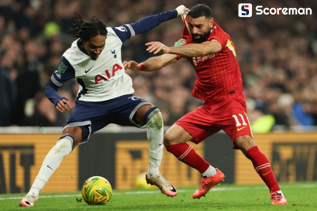 베리발 결승골+ 철문 킨스키...토트넘, 카라바오컵 1차전서 리버풀에 1-0 기선제압!