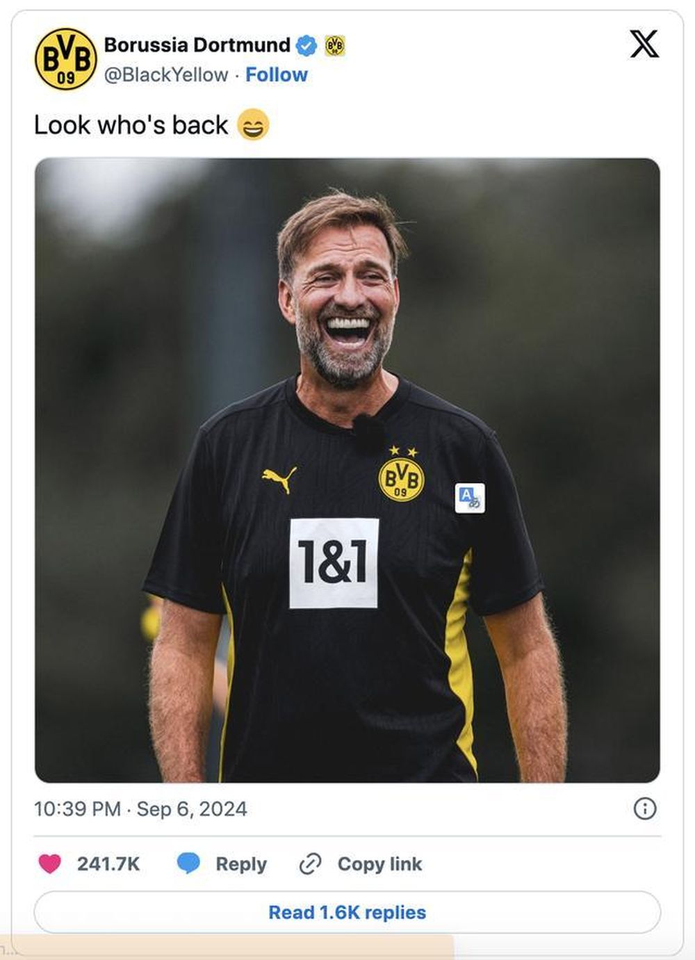 ​Jurgen Klopp quyết định trở lại dẫn dắt Dortmund