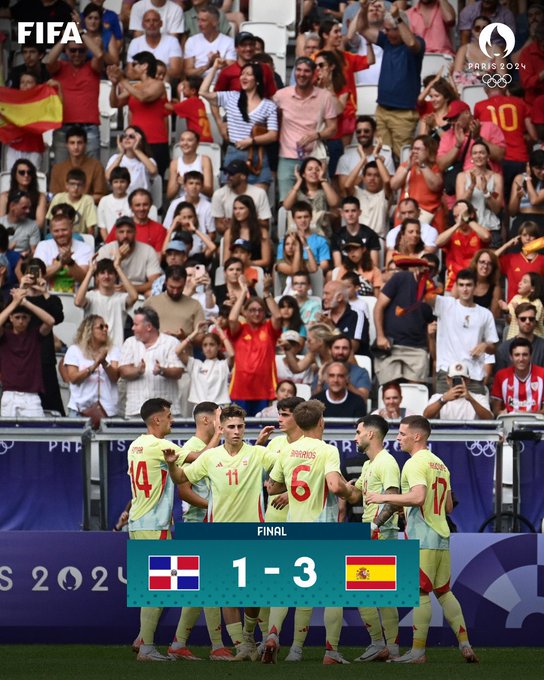 Kết quả bóng đá Olympic: U23 CH Dominican 1-3 U23 Tây Ban Nha