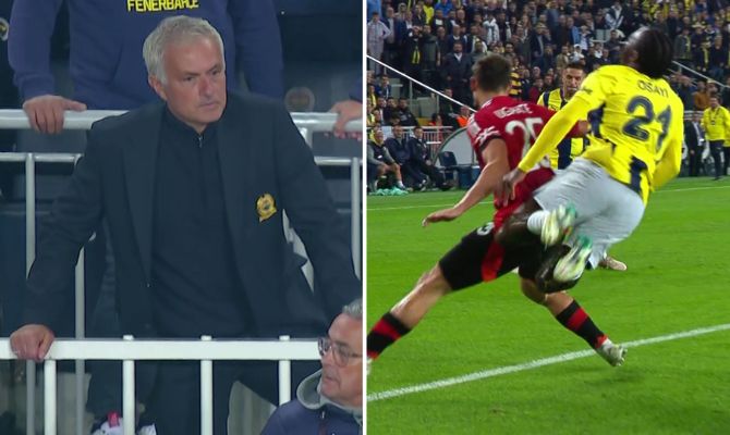 Mourinho's Frustration: Fenerbahce Boss Reacts to Red Card in Europa League Clash