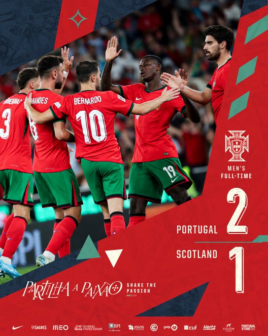 Kết quả UEFA Nations League: Bồ Đào Nha 2-1 Scotland