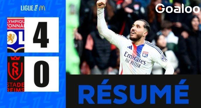 Lyon Dominates Reims with a 4-0 Victory in Ligue 1