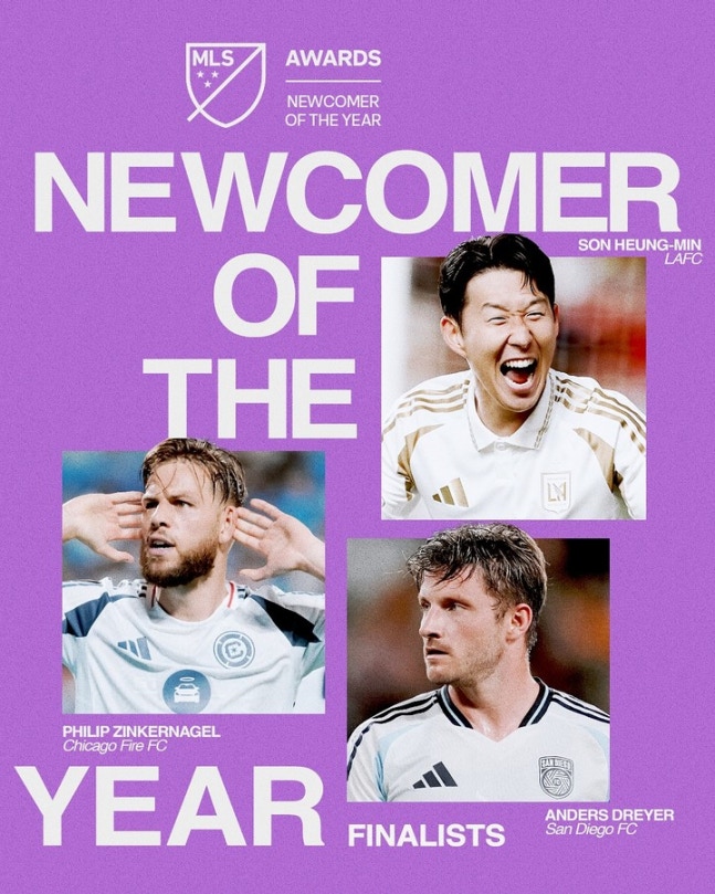 ‘9골 3도움’ 손흥민, 10경기 만에 MLS 폭격 후 신인상 후보 등극