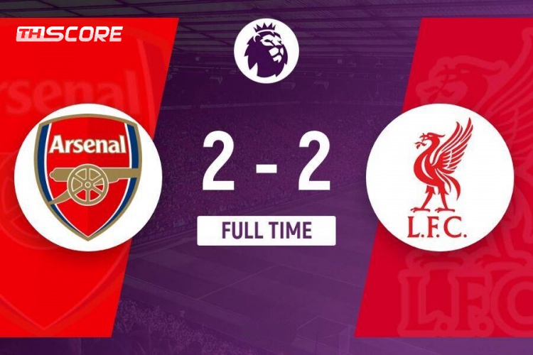 ผลบอลพรีเมียร์ลีก - ลิเวอร์พูล เสมอ อาร์เซนอล 2-2 ยอมเสียตำแหน่งจ่าฝูง