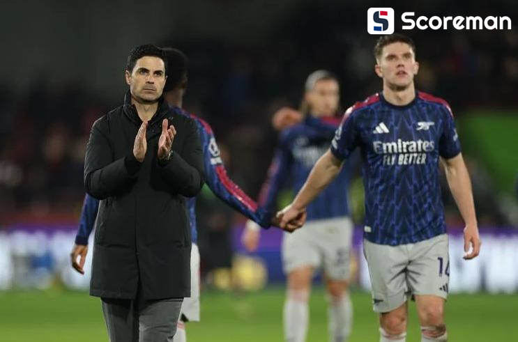 아스널, 브렌트포드와 1-1 무→3연승 실패+4점차 선두 유지