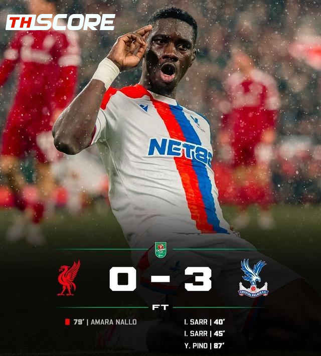 ลิเวอร์พูลตกรอบ! พ่ายยับ 0-3 โดนคริสตัล พาเลซ 'ย้ำแค้น' 3 นัดติด เดือนพฤศจิกายนเตรียมชน เรอัล มาดริด และ แมนฯ ซิตี้