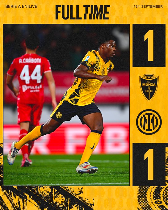 Kết quả VĐQG Ý: Monza 1-1 Inter Milan