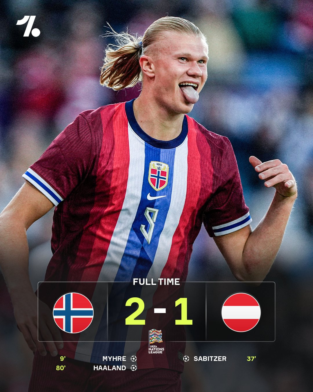 Kết quả Na Uy 2-1 Áo: Haaland lập công, Odegaard chấn thương